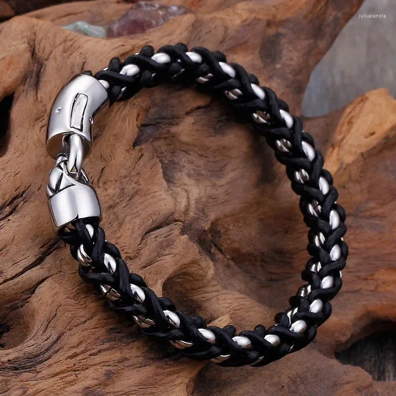 Bracelets à maillons en acier inoxydable pour hommes, rétro, accessoires de mode dominateurs