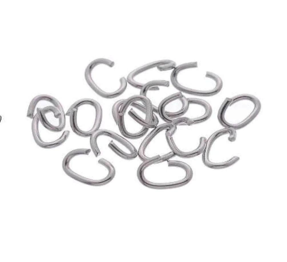 Lasperal 100pcs stal nierdzewna Otwarta pierścień Owalny Owalny Pierścienie Rozlane Pierścienie DIY Biżuteria