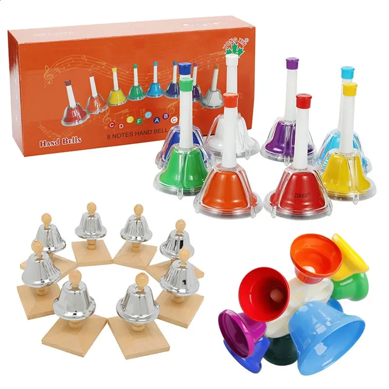 8 Note Kleur Bel Kinderen Speelgoed Slaginstrument Set Rammelaar Metalen Muzikaal Leren Speelgoed Vroege Educatieve Leermiddelen 240131