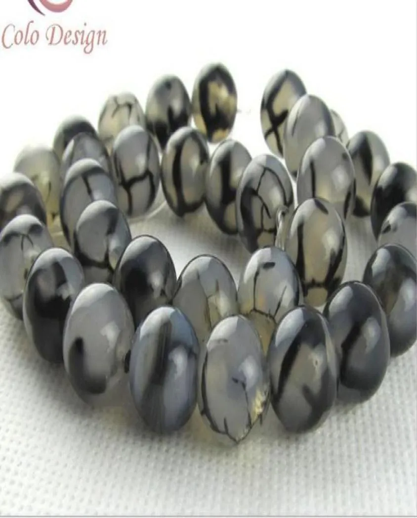 8mm negro blanco dragón ágata piedras preciosas naturales cuentas sueltas DIY joyería collar pulsera6299980