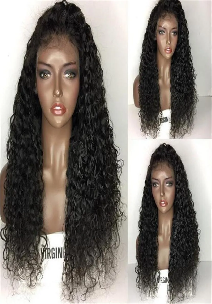 شعر مستعار الشعر البشري الكامل للنساء السوداء الرطبة والمربحات البرازيلية البرازيلية البرازيلية الدانتيل