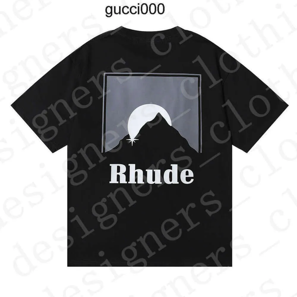 2023 NEW2023 RHUDES Summer Mens T Shirt Designer Luksusowa Tshirt Street Skumat