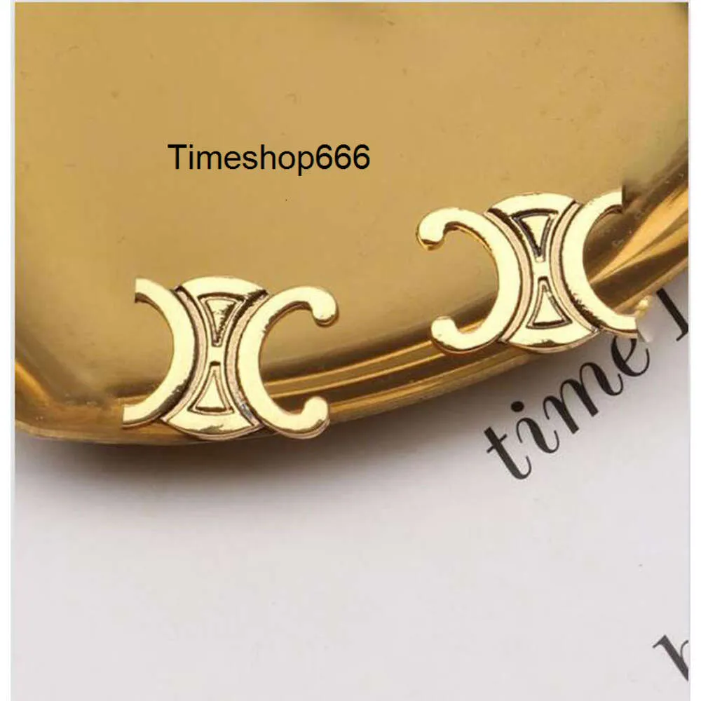 Gold Silber 2color Einfache 18K vergoldete Luxusmarke Designer Buchstaben Ohrstecker 925 Silber Geometrische Frauen Kreis Kristall Ohrring Schmuck