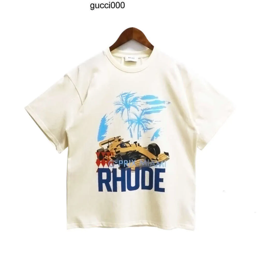 Rhude camiseta Hombres Diseñador camisetas rhude camisa desgaste verano cuello redondo sudor absorbente manga corta al aire libre transpirable camisetas de algodón TAMAÑO DE EE. UU. S-XXL PGM1