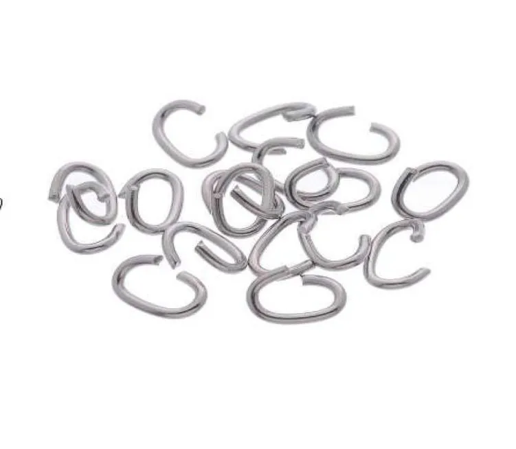 LASPERAL 100 Stück Edelstahl-offener Ring, ovale, verschüttete Biegeringe, DIY-Schmuckzubehör, Zubehör, DIY, handgefertigt, Basteln, Herstellung2171408