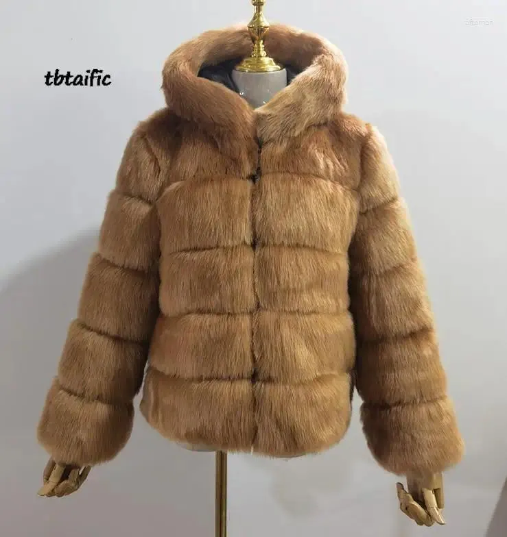 Women's Fur The Artificial Hooded Eu USA Coat Autumn And Winter Mid-length Multi-color Multi-size Optional For Woman