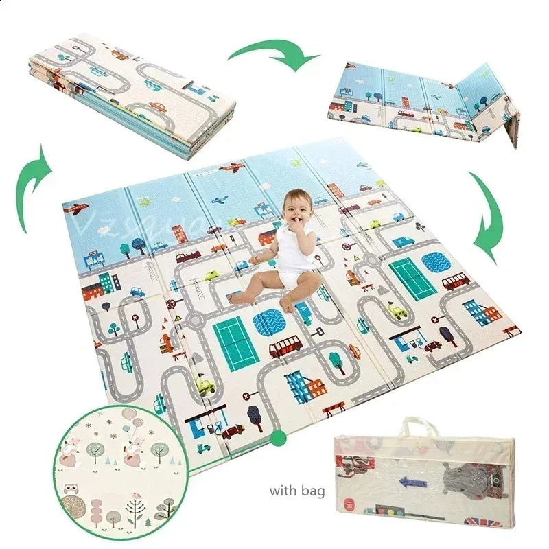 Baby Vouwmat XPE Schuim Puzzel Kindertapijt 1 cm Dikte Peuter Kruippad Spelletjes Kinderspeelgoed Activiteit Ontwikkelmatten Bebe 240127