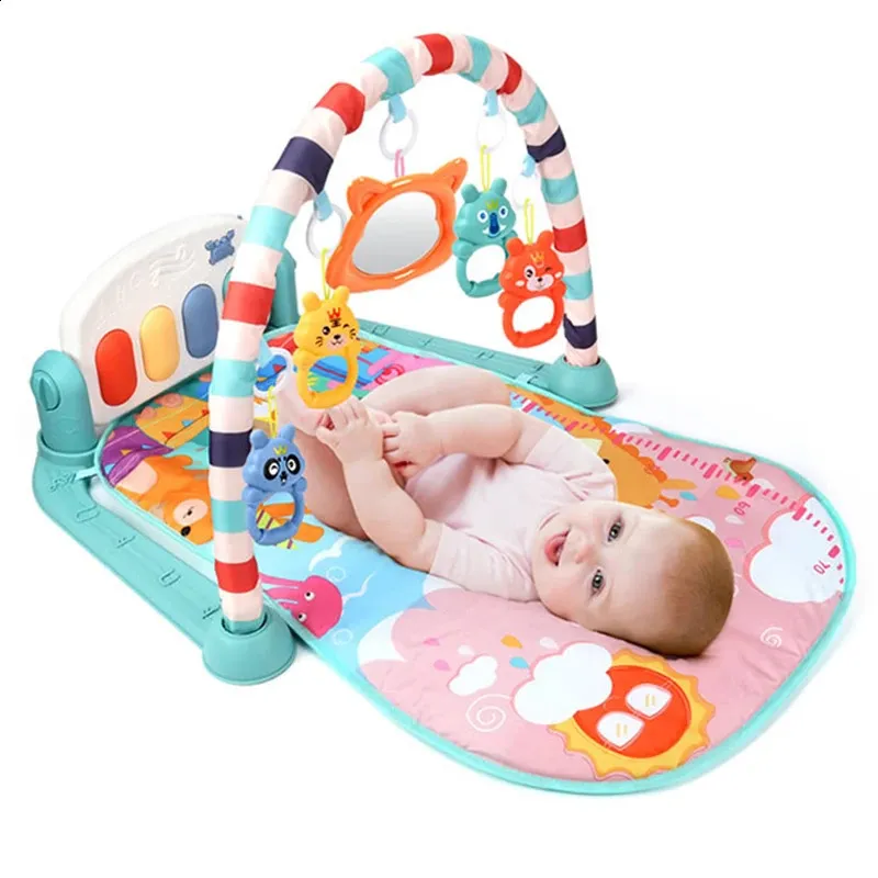 Tapis de jeu de gymnastique pour bébé né de 012 mois, tapis de développement, hochets doux, jouets musicaux, tapis pour bébés en bas âge, jeux 240127