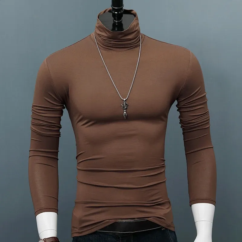 Arcsinx turtleneck tshirts män modal tight överdimensionerade tshirt män 5xl 6xl långärmad tshirts män t shirt höstmens kläder 240124