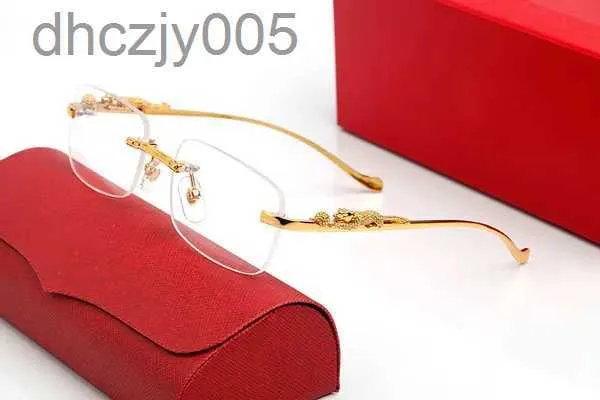 Moda Tasarımcı Kadınlar İçin Güneş Gözlüğü Vintage Erkek Carti Buffalo Boynuz Gözlükleri Panter Gümüş Metal Bacaklar Rimless Güneş Gözlüğü Seyahat Turu Gözlükler N622