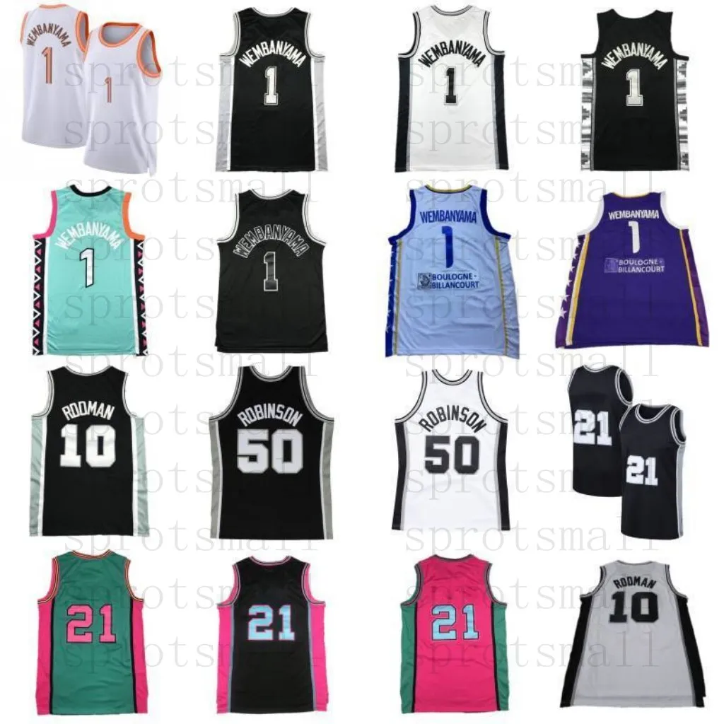 2023/24 1 Victor Wembanyama Levallois Metropolitans Mets92 Basketball Jerseys Mens City 3 Keldon Johnson 50 David Robinson 21 10 Dennis Rodman Retro Shirts