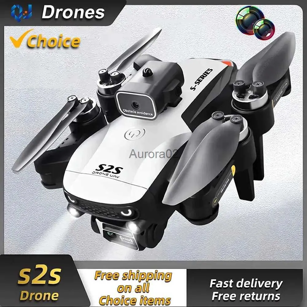 Drones Nouveau S2S Drone RC sans brosse professionnel HD double caméra évitement d'obstacle photographie aérienne pliable quadrirotor volant 15 Min YQ240217