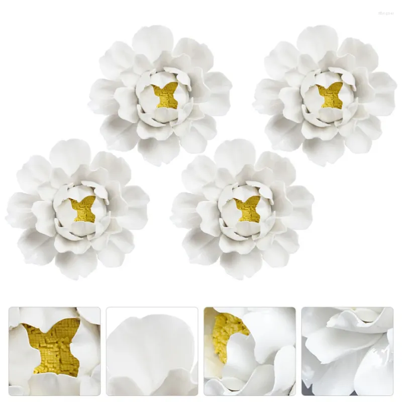 Adesivos de parede 4pcs fundo cerâmica flor decoração casa adorno