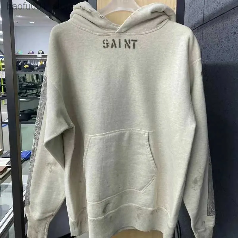 Men's Hoodies Sweatshirts Saint Michael Hooded Sweatshirts Men Women Couples Pullovers Letter Print SAINT Hoodies One Day Shipped Out Q240217