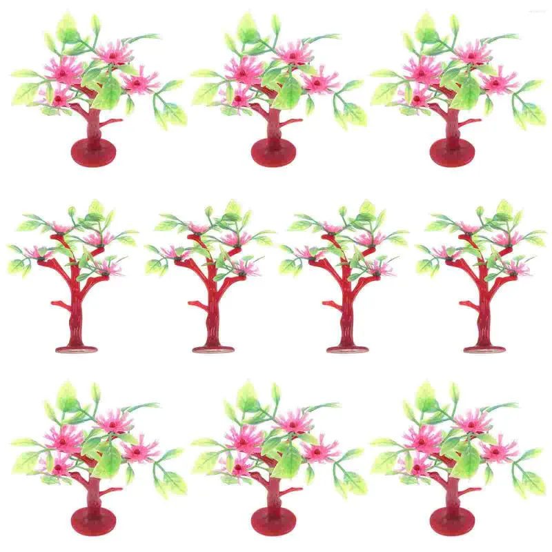 Kwiaty dekoracyjne 10pcs miniaturowe drzewa uliczne Model piasku stołowy krajobraz mini kwiat