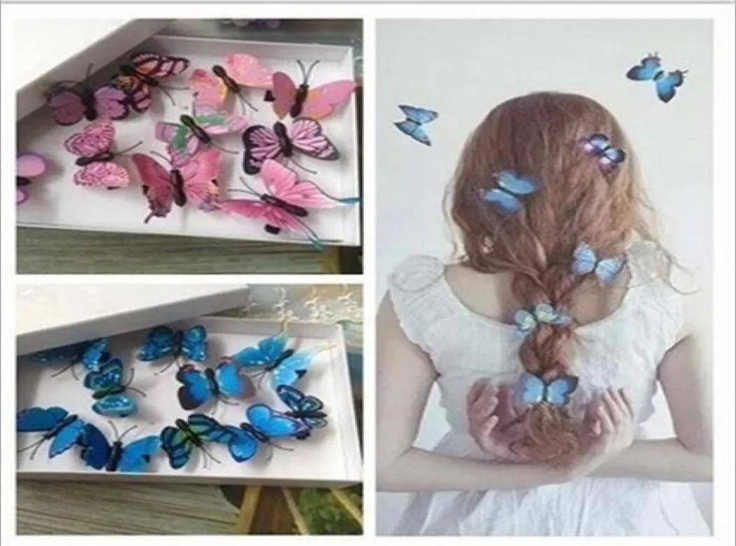 Super Cents Simulation Butterfly Wedding Headdress Hairpin Korean Wedding Dress Accessories Beach Beach Hair Trim Trim 50pcs9225532