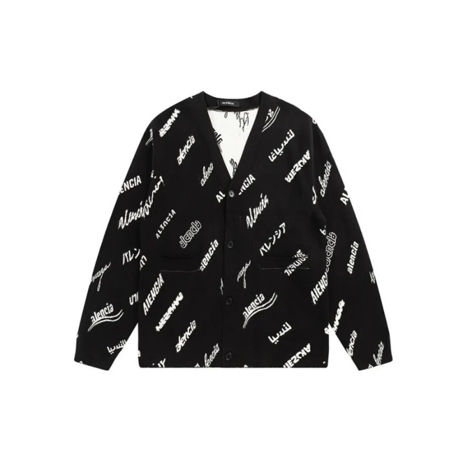 Designer vest dames trui poloshirt met knopen Klassieke letterprint Mode Regelmatige casual gebreide jas met lange mouwen