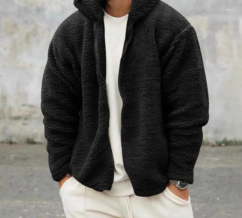 Men's Hoodies Fashion Hooded Sweater For Mens 2024 Autumn/Winter Reversible Warm Solid Versatile Casual Loose Cardigan Zipper Outwear