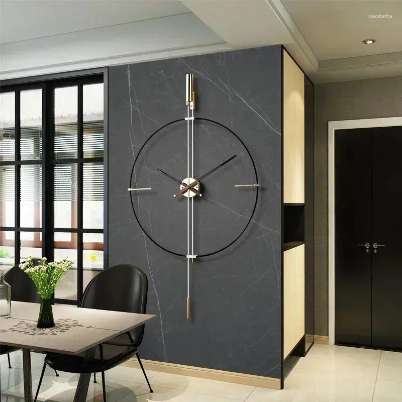 Relógios de parede grande relógio decoração de casa circular mudo design moderno sala de estar decoração relógio preto reloj de pared