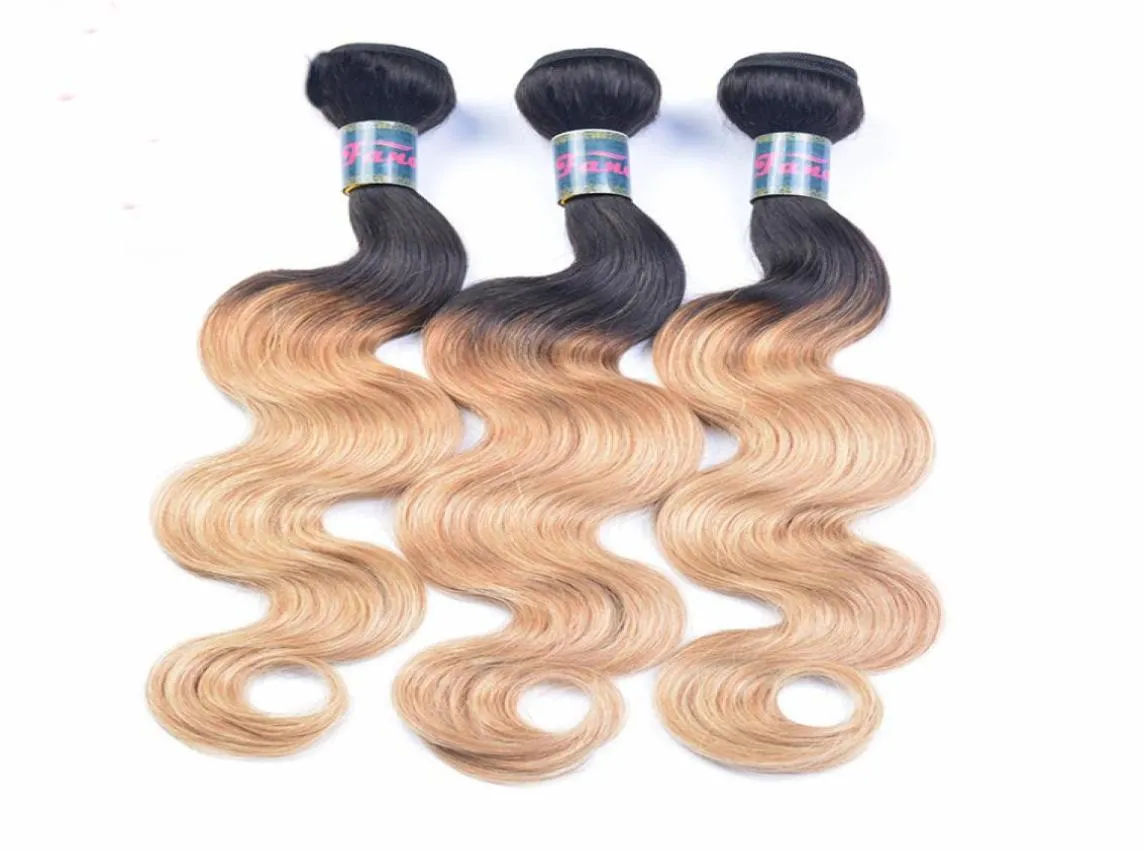 OC922 Old Copbler Lradient Color T1B 27 Brazilian Real Wig Body Wave Startain Curtain Long Curly Hair 97560539880348