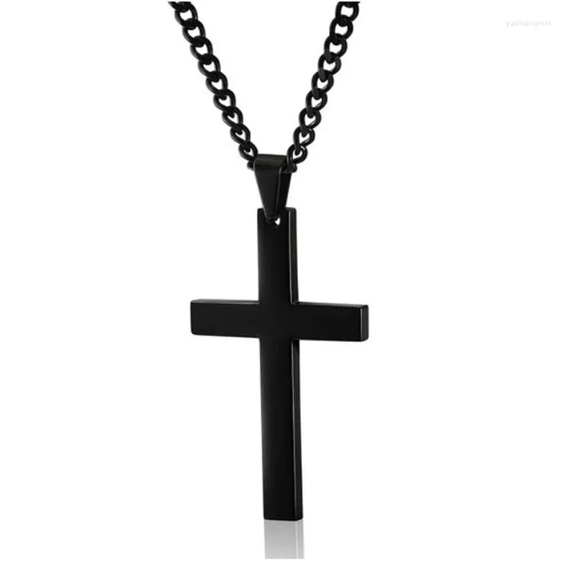 Chains Men Chain Jewelry Trend Vintage Simplicity Cross Pendant Stainless Steel Gold Sier Color Necklace Goth Mens'_voghion.com