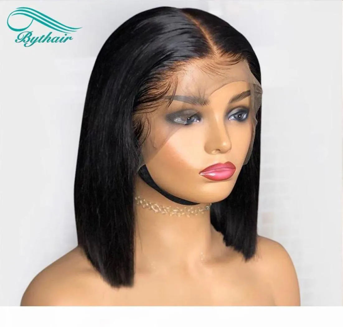 Bythair Short Bob Straight Lace Front Wig Silky Straight Human Hair Full Lace Wigs For Black Women Pre Plucked Hairline With Baby 1089556