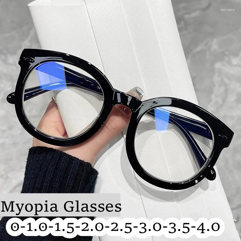 Zonnebril Vintage Clear Lens Bijziendheid Bril Mannen Vrouwen Klassieke Minus Dioptrie Brillen Mode Retro Computer Recept Graden-4.0