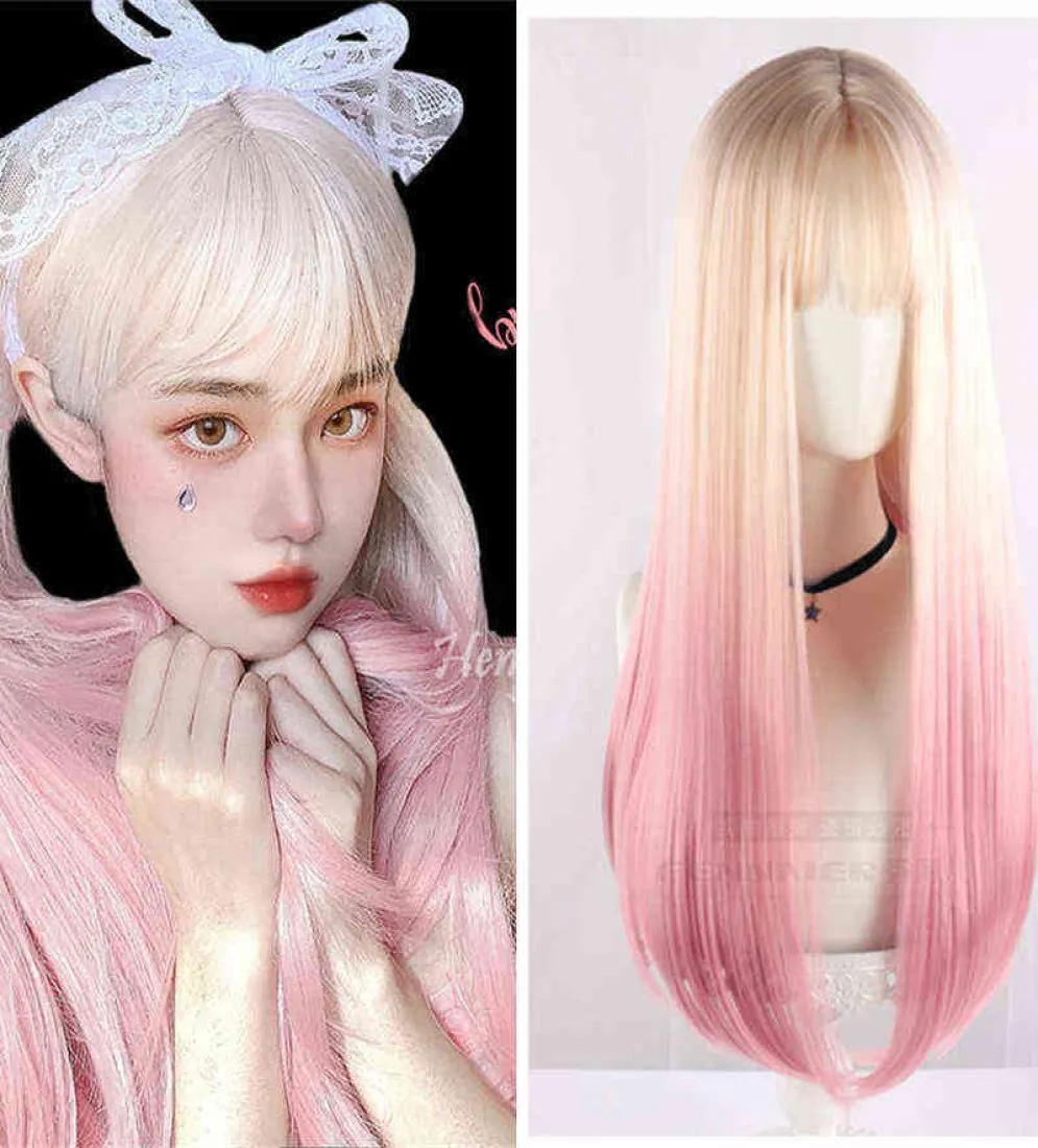 私のドレスアップダーリンマリンキタガワコスプレウィッグピンクグラディエントロングヘアコスプレロリータヘアコスチュームY2204089687939