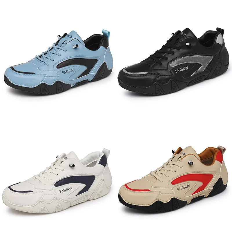 2024 повседневная обувь из искусственной кожи, мужская матовая кожа, черный, желтый, белый, синий, красный, модная обувь, кроссовки, дышащие кроссовки