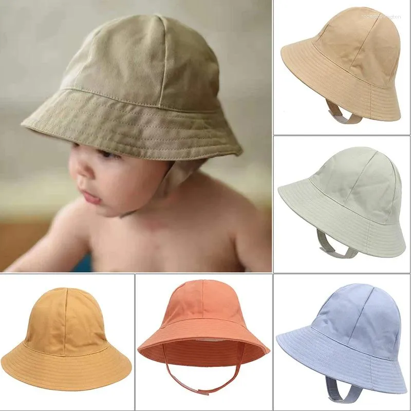 Berets Summer Panama Baby Hat Big Brim Children Cap Cap Beach Travel Travel Kids Hats for Girls Boys 8 Colour