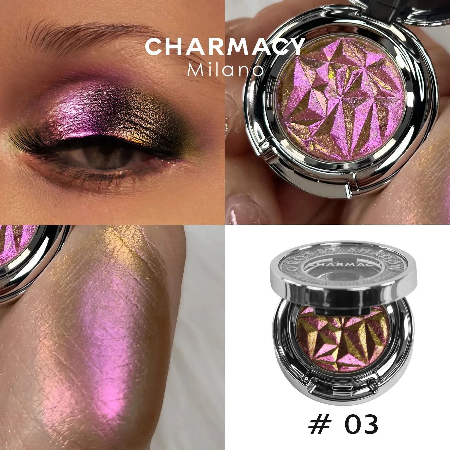 Charmacy Duochrome Ckseshadow Palette Wysokiej jakości cienie pigmentowe z błyszczącym długim zawodem makijaż kosmetyczny dla kobiet 240123