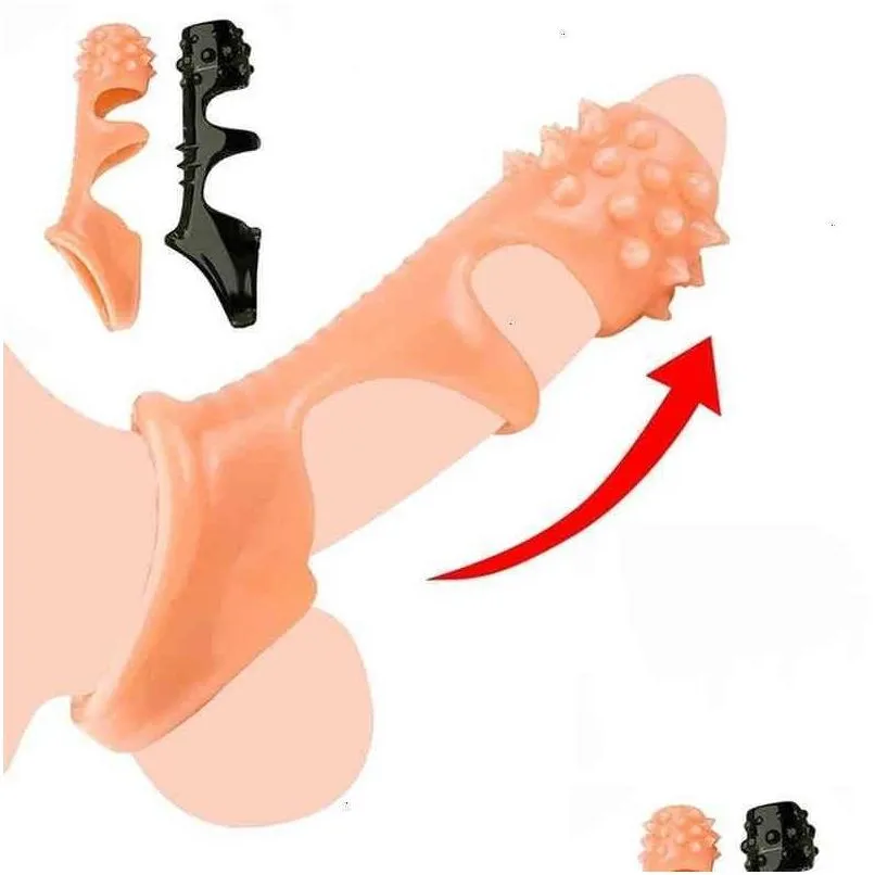 Beinmassagegeräte Spielzeug Masr Wiederverwendbare Penisringe Sleeve Enhancer ADT für Männer Verzögerungssperre Sperma Intim Erotik Shop Kein Vibrator Drop Deliver Dhvyd