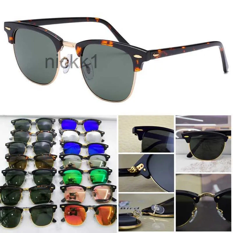 Top Quality Luxury Sunglasses Men Women Acetate Frame Uv400 Glass Lens Sun Glasses for Man Male Eyeglasses Gafas De Sol Leather Cases and Accessories H2W0