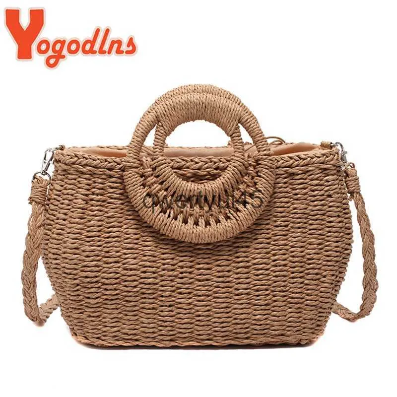 Umhängetaschen Sommer Frauen Stroh Beac Tasche andmade Crossbody Raffia Kreis Raan Boemian Casual Woven Korb taschenH24217