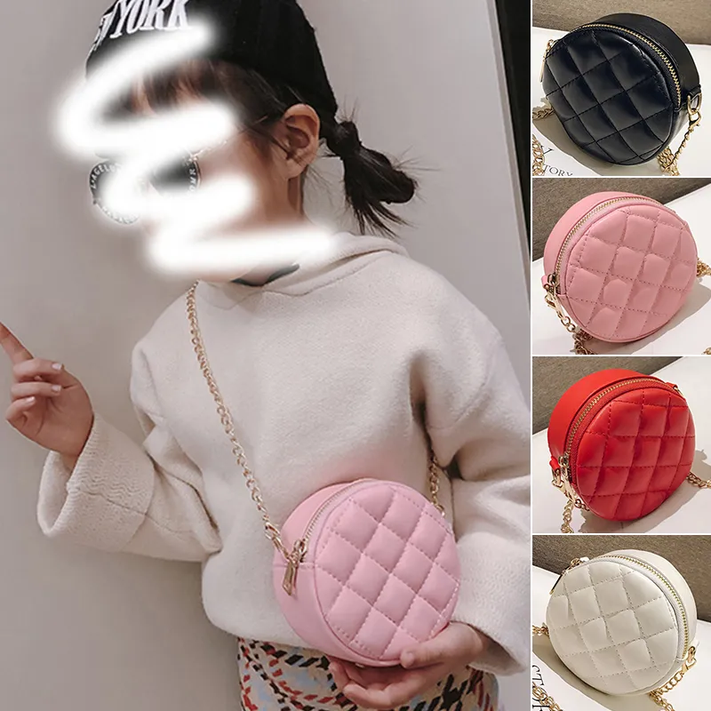 Fashion Designer Kids Baby Handbag Youth Girls Princess Casual Classic Letters Chain Shoulder Bag Candy Handbags Purses Mini Tote Crossbody Messenger Round Bags