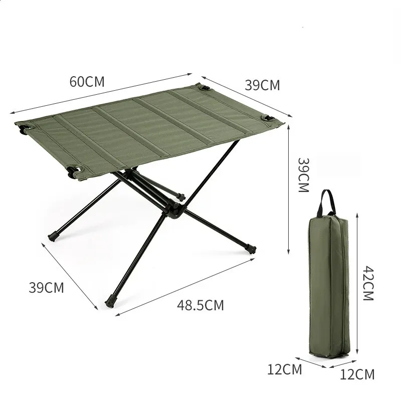 Table et chaise pliables portatives extérieures Barbecue véhicule ultra-léger Table tactique voyage sur route Table de pique-nique Camping 240124