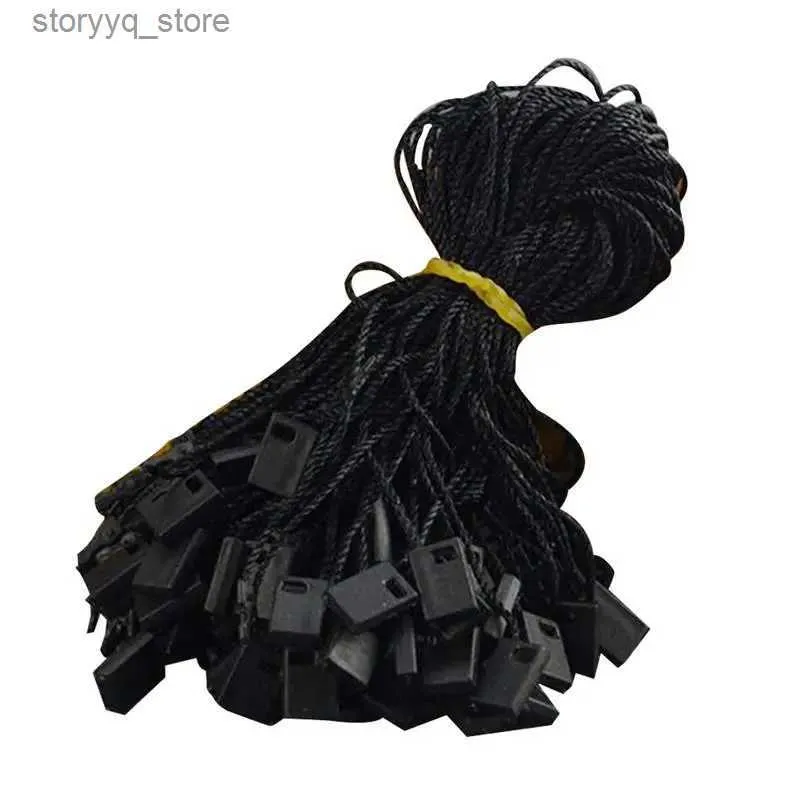 Labels Tags 1000Pcs/Pack High Quality Clothing Hang Tag String Nylon Black String With Push Locker String Snap Lock Price Hangtag Seal Tag Q240217