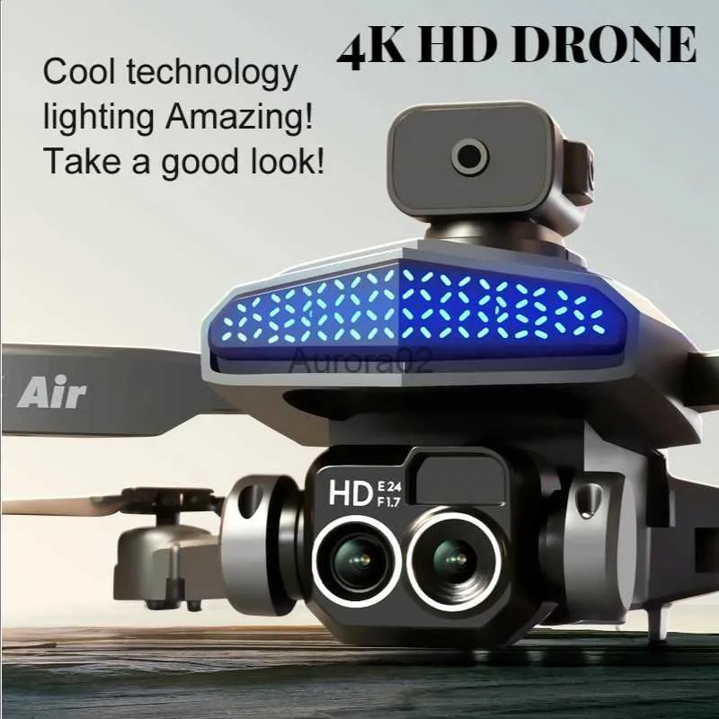 Drones Drone Profissional 4K HD Dubbele camera LED-licht 540 Obstakel vermijden Luchtfotografie Optische stroom Zweven Speelgoedgeschenken YQ240217