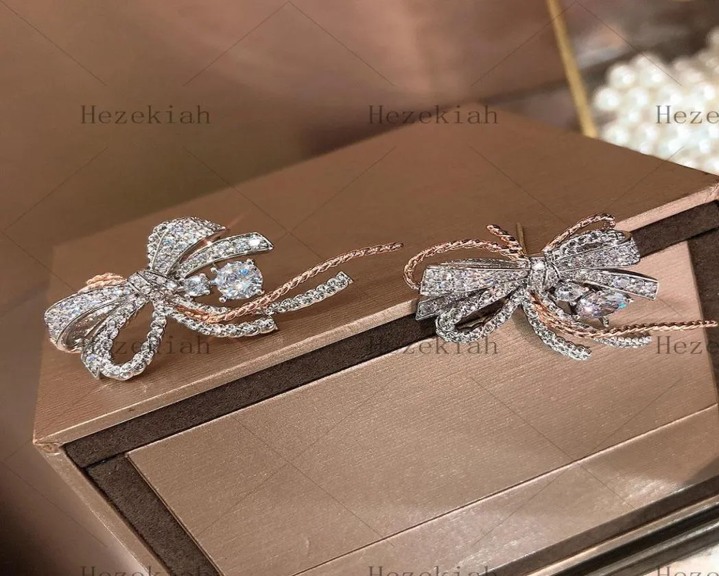 Hezekiah 925 Pure Silver Earrings Butterfly Eardrop Temporament Lady Dance Party Highend Quality Luxury Fashion Bow earrings1740812