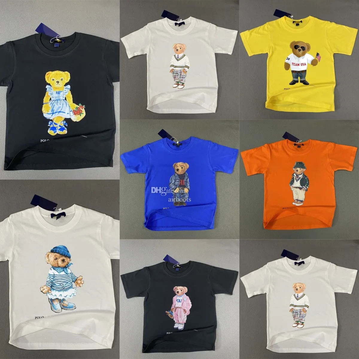 Barn tshirts pojkar flickor polos kläder kort ärm lapel designer t-shirts barn sommartröjor märke topps småbarn ungdom polo pojke flicka casual tees