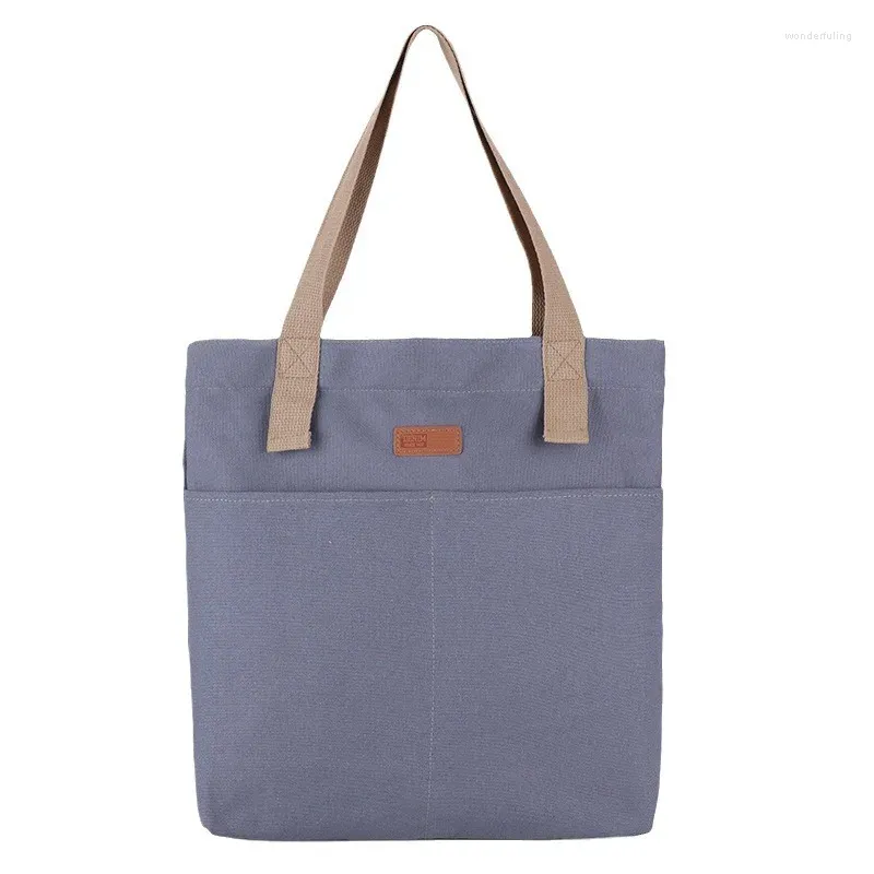 Sacs de taille traitement personnalisation tissé sac à main classe couleur unie livre tenant sac en toile niche imprimable décontracté pour femmes