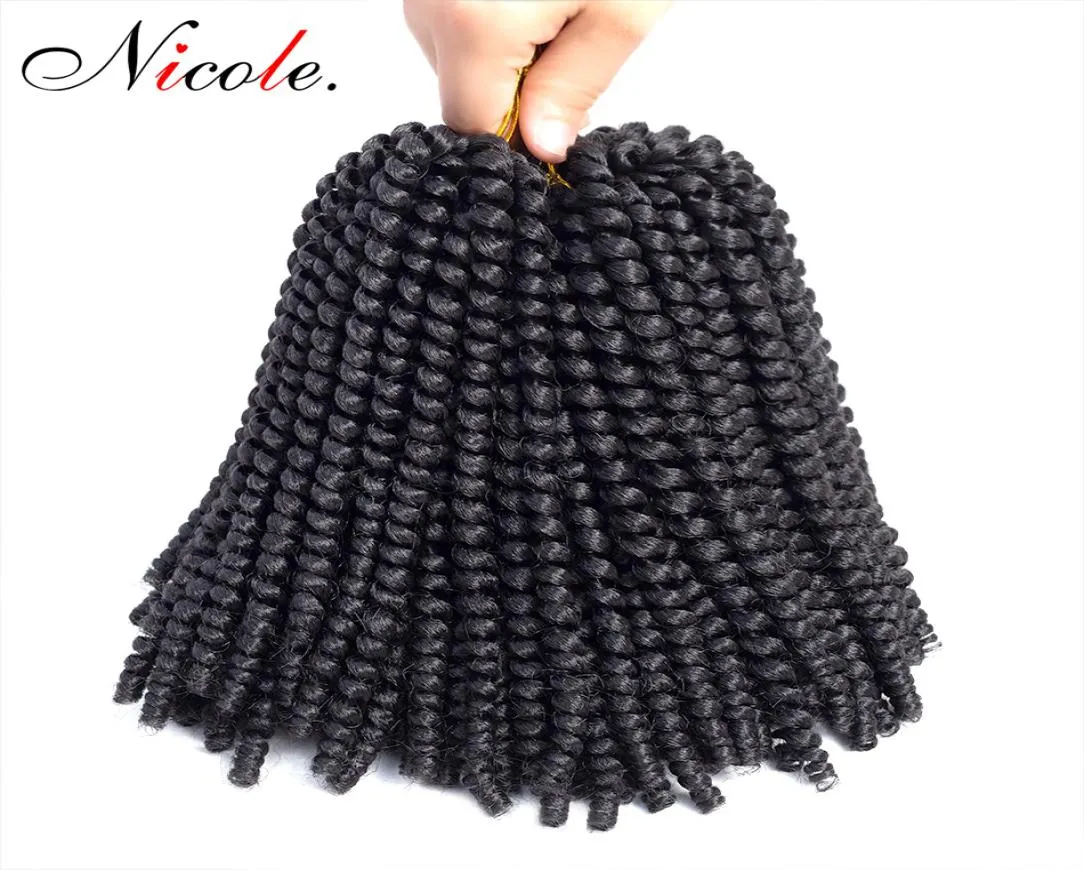 Nicole 8 pouces nubien Crochet tresses Ombre couleur noël synthétique tressage bombe Extension de cheveux pour les femmes noires 9350231