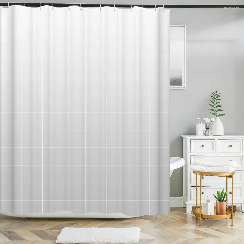 Shower Curtains Gray Stripe Geometric Pattern Bathroom Curtain Frabic Waterproof Polyester Bath Decoration With Hooks