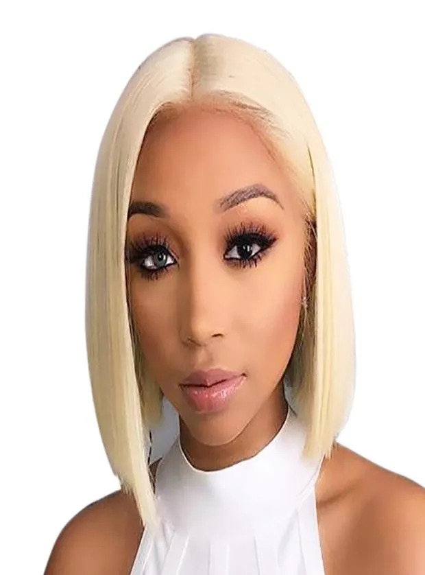 Perruque Bob Lace Front Wig naturelle brésilienne Remy, cheveux courts, Transparent HD, 613, densité 150, pour femmes noires, nouvelle collection6082373