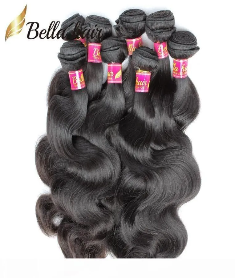 Mieszaj długość 830 dziewicze peruwiańskie ludzkie włosy splot 4PCS Lot Body Wave Hair Extensions Bella Hair Bundles8209286