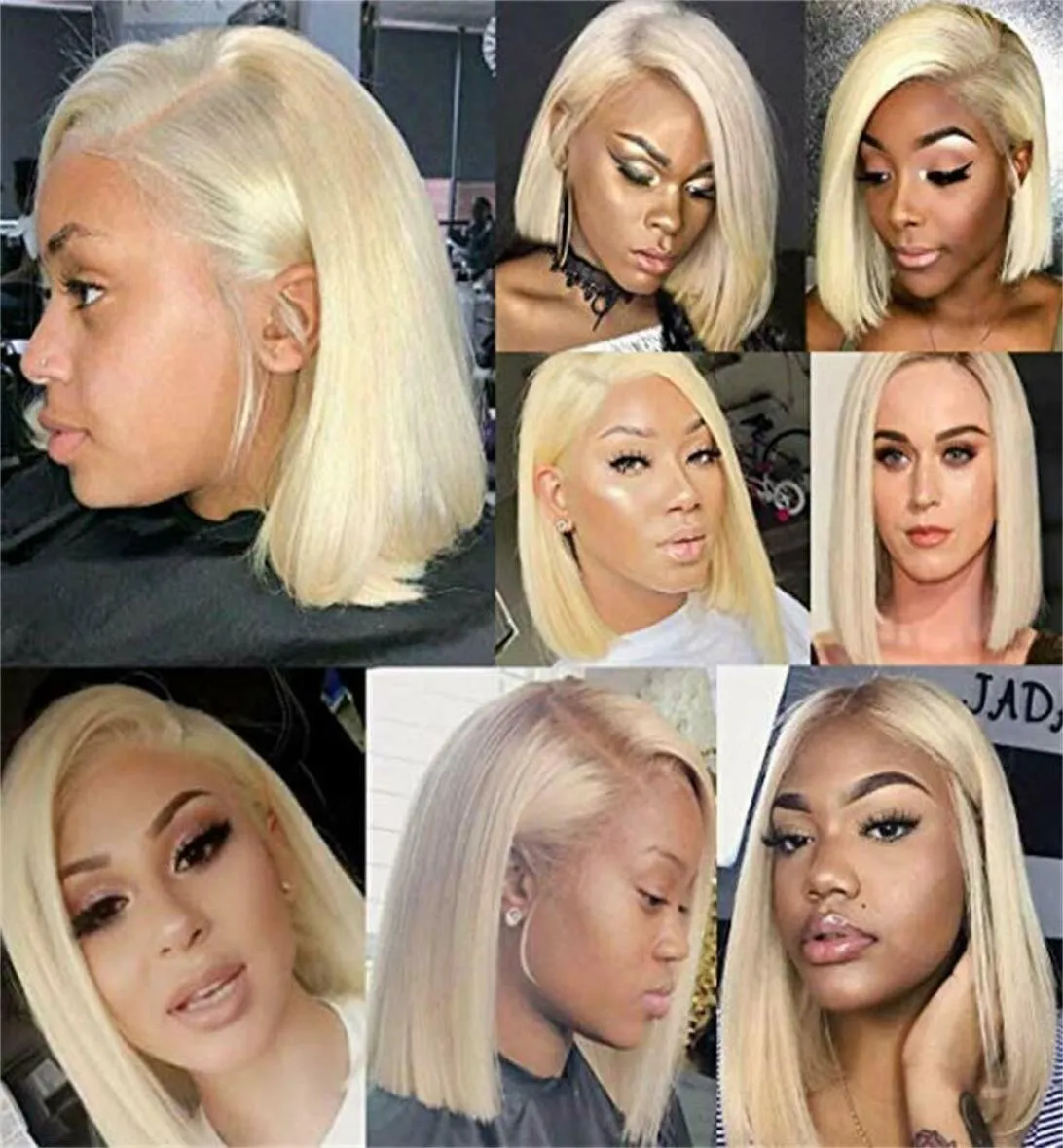 HD Transparent 613 Blonde sans colle pleine dentelle perruques de cheveux humains pré plumé bébé cheveux longue brésilienne droite frontale Wig6862991