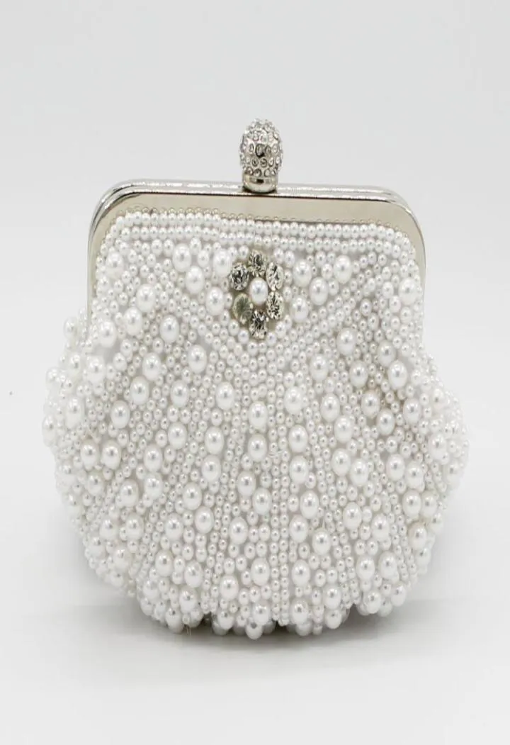 2019 Top Shell Pearls Свадебные сумки на одно плечо Клатч из бисера Кристалл Формальная вечерняя вечеринка Diner Bags Shell Style Дешевые S1980345
