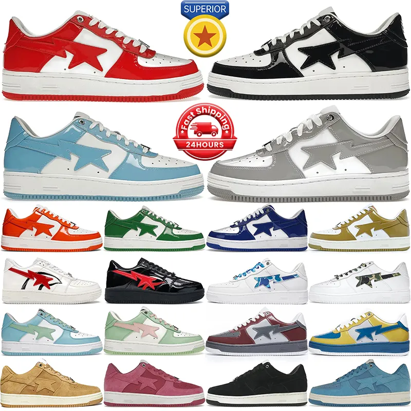 Chaussures de créateurs pour hommes femmes baskets basses en cuir verni noir blanc bleu bébé orange camouflage vert daim rose cool gris rouge baskets de mode en plein air pour hommes