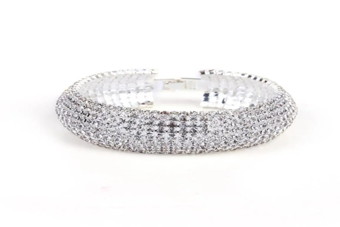 2019 Yeni Varış Moda Düğün Gelin Bilezik Bileklik Bling Bling Wristband Kadın Mücevher Cazibesi Bilezik8201688328283