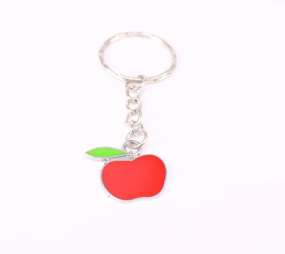 100st Red Apple Charm KeyChain for Keys Car Key Ring Souvenir Gift Smycken Tillbehör 2020New 2020New2400385